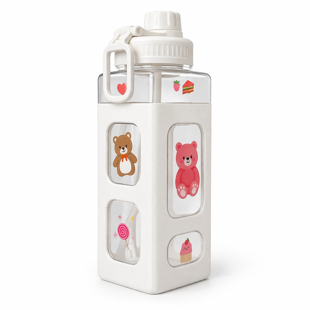 Cute Bear Kids Water Bottle | Leakproof Bottle for School, Travel & Daily Use