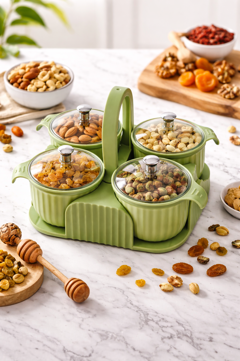 Dry Fruit Storage Container Set | Snack Organizer Box for Kitchen
