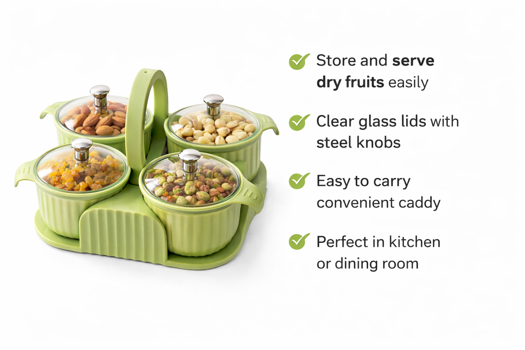 Dry Fruit Storage Container Set | Snack Organizer Box for Kitchen