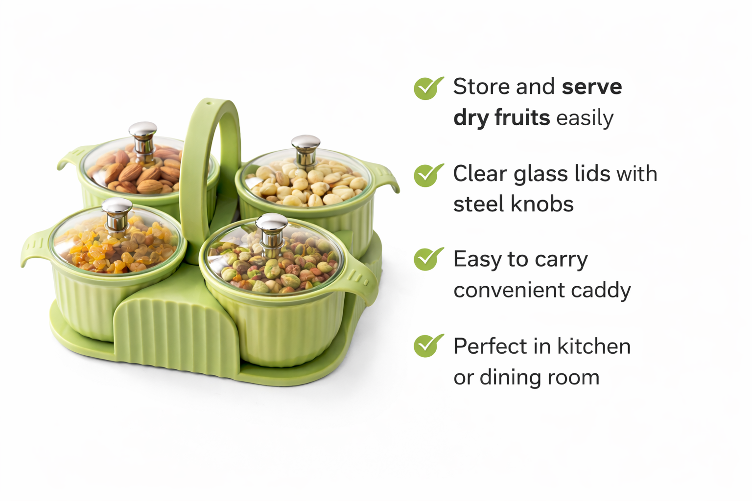 Dry Fruit Storage Container Set | Snack Organizer Box for Kitchen