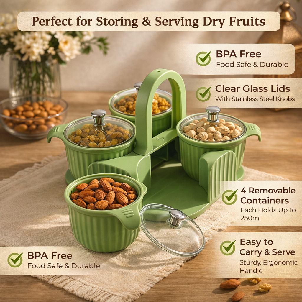 Dry Fruit Storage Container Set | Snack Organizer Box for Kitchen