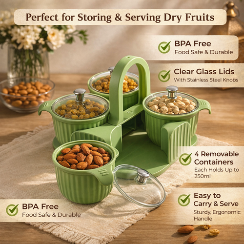 Dry Fruit Storage Container Set | Snack Organizer Box for Kitchen