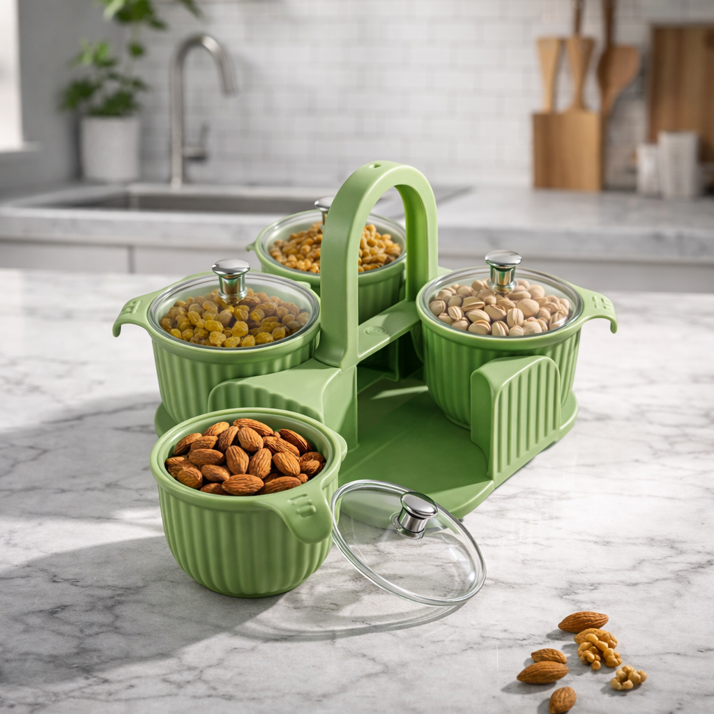Dry Fruit Storage Container Set | Snack Organizer Box for Kitchen